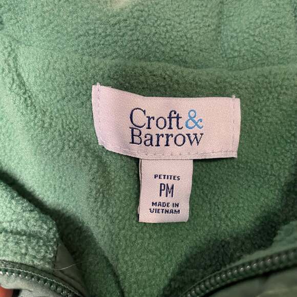 Croft & Barrow Green Quilted Vest Women’s Petite PM Snap Front - Picture 2 of 6
